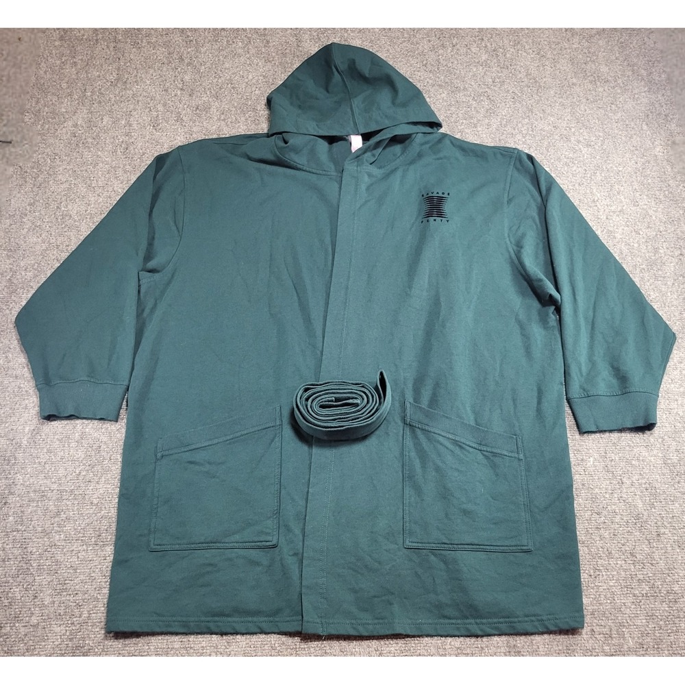 M/L Savage X Fenty by Rihanna Forever Savage Hunter Green Short Robe w/Pockets